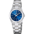 Festina Damenuhr mit blauem Zifferblatt und silbernem Metallarmband