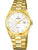 Herrenarmbanduhr Festina mit goldenem Edelstahlarmband und weißem Zifferblatt, Datum bei 3