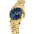 Montre Festina pour homme avec boîtier rond doré et cadran bleu, affichage de la date