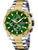 Festina Chronograph-Uhr mit grünem Zifferblatt, Bicolor-Edelstahlband und Datum