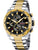 Bicolor-Herrenuhr von Festina mit schwarzem Zifferblatt, Chronograph und Tachymeter-Lünette