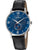 Festina Herrenuhr mit blauem Zifferblatt und schwarzem Lederarmband