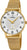 Montre pour homme avec cadran blanc et trois sous-cadrans chronographes dorés