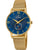 Festina Retro Herrenuhr mit goldenem Mesh-Armband, blauem Zifferblatt und römischen Ziffern