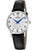 Festina Retro Damenuhr mit silbernem Gehäuse, schwarzem Lederarmband und weißem Zifferblatt