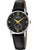 Damenuhr von Festina mit schwarzem Lederarmband, schwarzem Zifferblatt und Leuchtziffern
