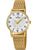 Goldene Festina Damenuhr mit Maschenarmband und weißem Zifferblatt