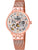 Festina Damenuhr mit Skelettzifferblatt, roségoldfarbenem Meshband und Saphirglas