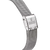 Détail de montre pour femme : bracelet milanais argenté, fermoir déployant et FESTINA sur le boîtier