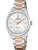 Festina Damenuhr mit silbernem Edelstahlband, roségoldenen Akzenten und weißem Zifferblatt