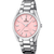 Festina Damenuhr mit silbernem Edelstahlarmband, rosafarbenem Zifferblatt und Zeigern