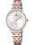 Damenuhr mit Metallarmband in Silber und Roségold, silbernes Zifferblatt