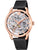 Festina Damenuhr mit Skelettzifferblatt, roségoldfarbener Lünette und schwarzem Meshband