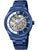 Festina Herrenuhr mit blauem Metallarmband, Skelettzifferblatt, Automatik, Saphirglas