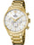 FESTINA Chronograph-Herrenuhr mit goldfarbenem Armband, weißem Zifferblatt und Chrono-Drückern