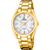 Festina Boyfriend Armbanduhr mit goldfarbenem Metallband und weißem Zifferblatt