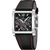 Festina Herrenuhr-Chronograph mit schwarzem Zifferblatt, silbernem Gehäuse und Lederarmband