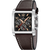 Festina Herrenuhr mit schwarzem Zifferblatt, braunem Lederarmband und Chronograph-Gehäuse in Silber