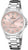 Montre pour femme avec cadran rose et bracelet en acier inoxydable argenté, énergie solaire, Festina