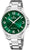 Montre bracelet solaire Festina pour homme avec cadran vert et bracelet en métal, 3 aiguilles