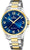 Montre Festina pour homme à énergie solaire, cadran bleu et bracelet bicolore en métal (acier/or)