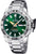 Montre de plongée pour homme avec cadran vert, boîtier et bracelet en acier inoxydable