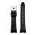 Bracelet de montre en caoutchouc noir avec motif perforé et boucle ardillon