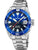 Herren-Taucheruhr mit blauem Zifferblatt, silbernem Edelstahlband und Ziffernring; FESTINA