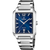 Festina Quarzuhr mit rechteckigem Edelstahlgehäuse, blauem Zifferblatt und Metallarmband