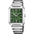 Herrenquarzuhr Festina mit rechteckigem Edelstahlgehäuse, grünem Zifferblatt & Datum
