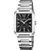 Festina Damenuhr mit quadratischem schwarzem Zifferblatt, silbernem Metallarmband, Quarz