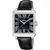 Festina Herrenquarzuhr mit eckigem Edelstahlgehäuse, schwarzem Zifferblatt und Lederband
