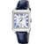 Festina Damenuhr blaues Lederarmband silbernes Gehäuse analoges Quartz-Zifferblatt
