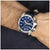 Festina Herrenuhr Chronograph am Handgelenk, blaues Zifferblatt, silbernes Gehäuse