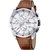 Festina Herrenuhr-Chronograph mit silbernem Zifferblatt, braunem Lederband, Datum