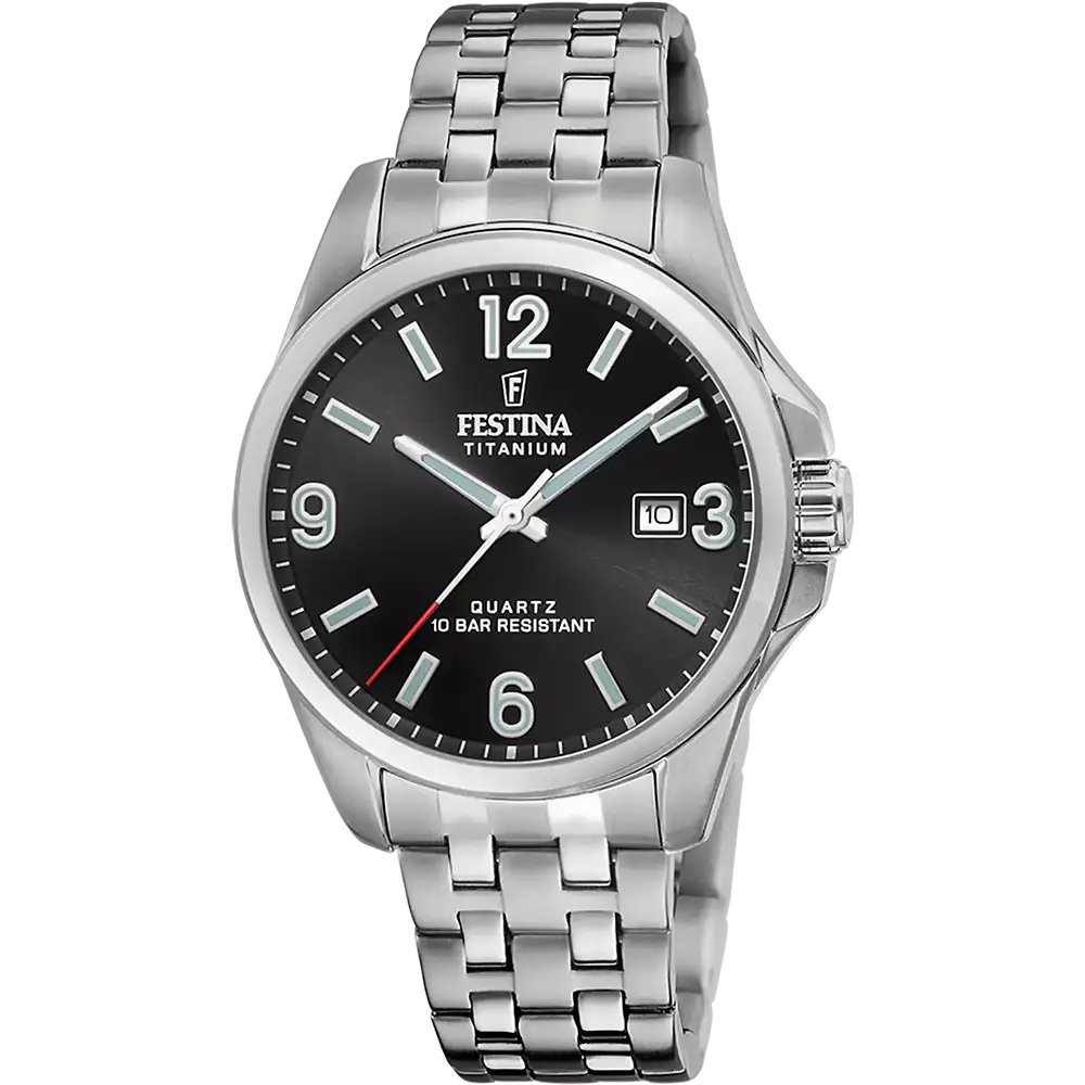 Herren-Armbanduhr mit rundem Gehäuse, schwarzem Zifferblatt und Datumsanzeige