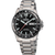 Herrenarmbanduhr mit Titanarmband, schwarzem Zifferblatt und Leuchtindexen