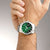 Chronographe pour homme au poignet, cadran vert et bracelet en acier inoxydable