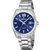 Festina Herrenarmbanduhr mit blauem Zifferblatt und silbernem Edelstahlarmband, Quarz