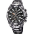 Montre chronographe pour homme avec bracelet camouflage noir et cadran noir