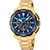 Festina Herren-Chronographuhr mit goldfarbenem Edelstahlarmband und blauem Zifferblatt