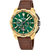 Festina Herrenarmbanduhr mit grünem Zifferblatt, Chronograph und braunem Lederband