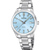 Festina Herrenarmbanduhr mit silbernem Metallband, hellblauem Zifferblatt und Quarz