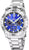 Montre sportive pour homme avec cadran bleu et bracelet en acier inoxydable