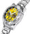 Montre Festina pour homme avec boîtier en acier inoxydable : cadran jaune, lunette noire, design chrono