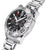Montre chronographe pour homme avec boîtier argenté, cadran noir et affichage de la date