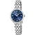 Festina Damenuhr mit blauem Zifferblatt und Edelstahlarmband, rundes Gehäuse