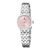 Damenuhr von Festina mit silbernem Metallarmband und rundem rosafarbenem Zifferblatt, Quarz