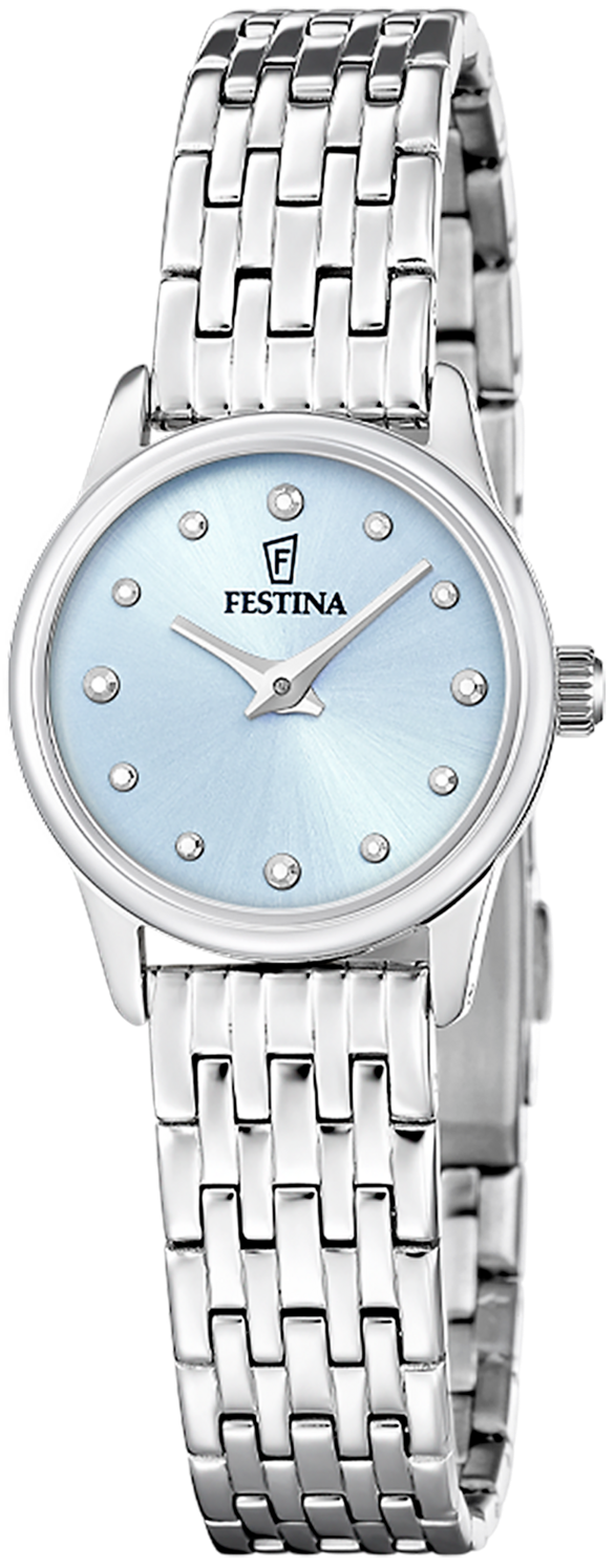 Montre Festina pour femme avec bracelet en acier inoxydable et cadran bleu clair