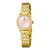 Festina Damenuhr mit goldfarbenem Edelstahlarmband, rundem rosafarbenem Zifferblatt